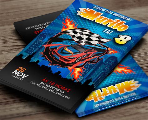 Convite Digital Hot Wheels Montando A Sua Festa Oficial
