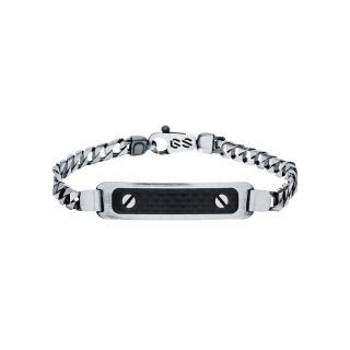 Серебряный браслет с карбоном BETTER SILVER: белое серебро 925 пробы ...