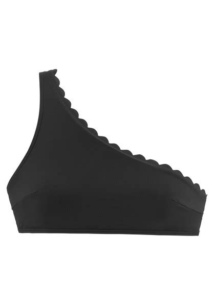 Lascana Bustier Bikini Top Scallop Schwarz Cup A B