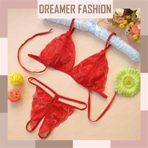 Jual SET BIKINI LINGERIE WANITA SEXY BRA DAN CD TRANSPARAN LINGERY SEXY Hitam FREESIZE