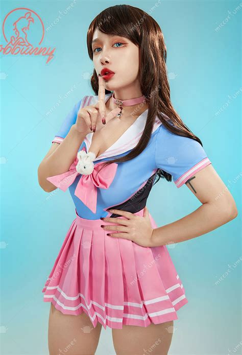 Bodysuit And Skirt With Choker And Socks OW Dva Derivative Sexy Lingerie Top Quality