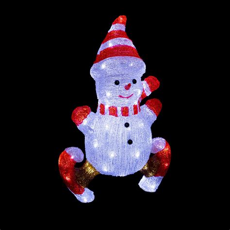 Bonhomme De Neige Lumineux Pati Blanc Froid Led D Coration