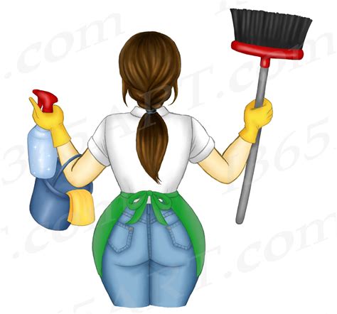 Cleaning Lady Clipart Cleaning Business Logo Brunette Woman Etsy Australia