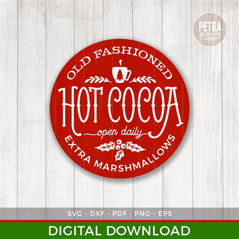 Hot Cocoa Svg Cut File Christmas Svg For Crafting Rustic Etsy