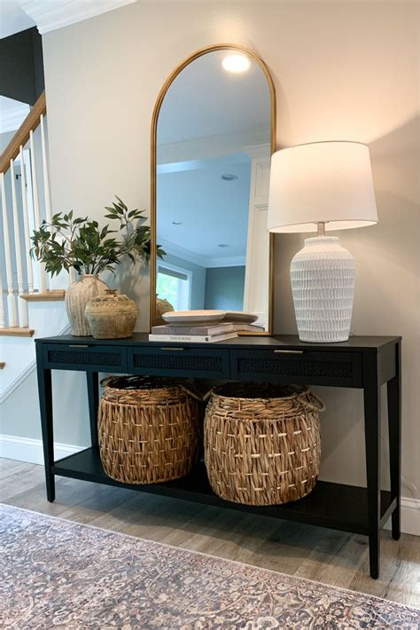 Woven Drawer Console Table Black Curated On LTK Console Table