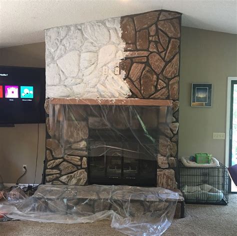 How To Paint Indoor Stone Fireplace At Rebecca Moore Blog