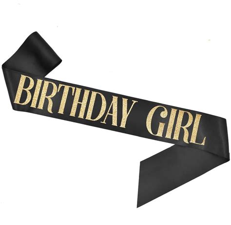 Black Gold Birthday Girl Sash Sprinkie Parties