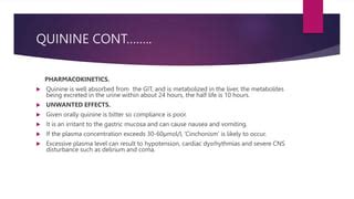 LIFE CYCLE/DRUG TREATMENT OF MALARIA PARASITE. | PPT