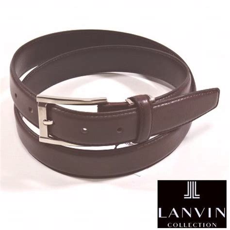 【未使用】新品 Lanvin Collection ランバン コレクション 本牛革 レザー ベルト 茶 メンズ 男性 紳士用 ビジネス スーツ