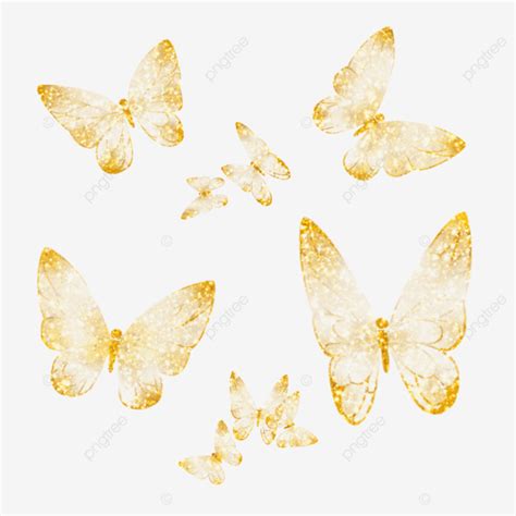 Hermosa Mariposa Dorada Transparente Brillante Png Dibujos Mariposa