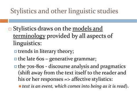 The Text Stylistics From The Theory Of Composition To Decoding Russian Edition 1