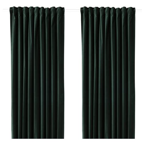 Sanela Room Darkening Curtains 1 Pair Dark Green 55x118 140x300 Cm