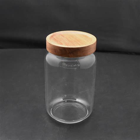 Eco Friendly Borosilicate Cookie Candy Honey Food Glass Storage Jar With Airtight Bamboo Lid