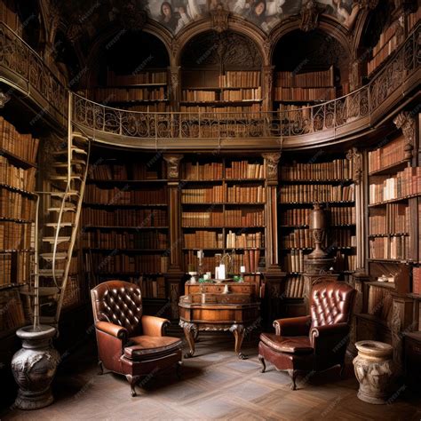 premium photo  large  luxury  style private library