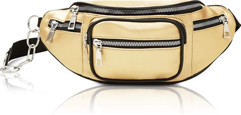 Amazon Faux Leather Fanny Pack In Gold For Women Adjustable