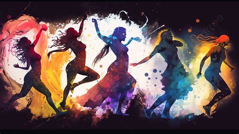 Dancing Colorful Illustration Background, Dancing, Color, Illustration ...