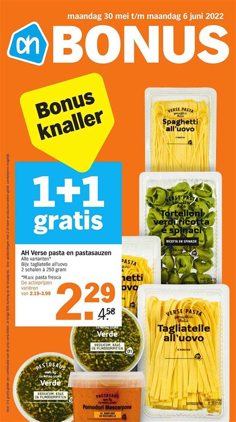 AH Verse Pasta En Pastasauzen 1 1 Gratis Aanbieding Bij Albert Heijn