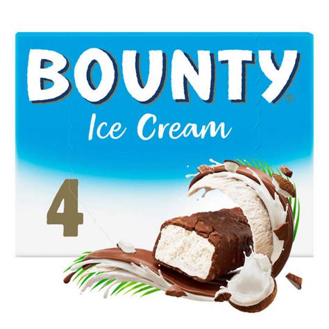 Bounty Chocolate & Coconut Ice Cream Bars 4pk | Iceland Foods