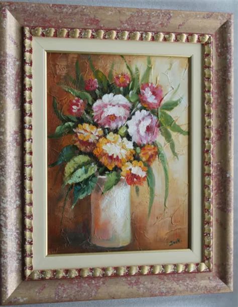 Fleurs Tableau Peinture Huile Hst Bouquet Moderne Cm Tbe C Le Prix Du