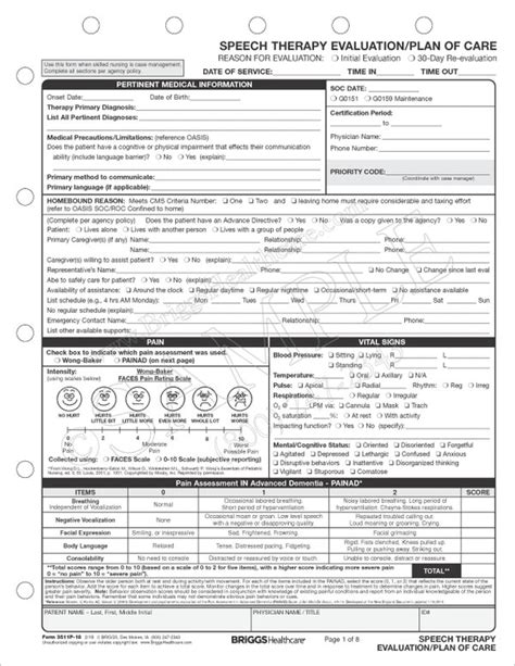 Speech Therapy Evaluationplan Of Care