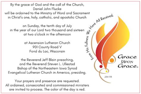 Ordination Service Bulletin