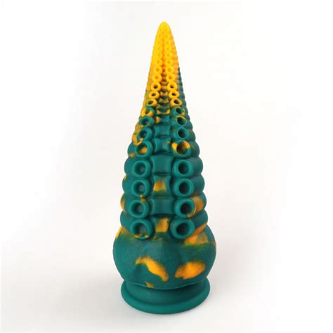 Dildo Anale Tentacolo Di Piovra Gigante In Silicone X Cm Giallo E Verde Unicornorosa