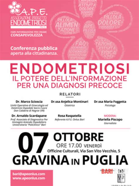 Gravina Conferenza Pubblica Ape Onlus Endometriosi Il Potere Dell