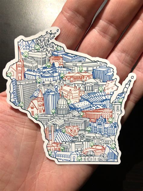 Madison Wisconsin Sticker Or Magnet University Of Wisconsin Etsy