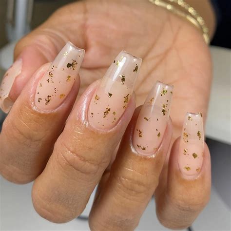 Classy Nude Nails With Gold Foil You Will Love Nail Designs Daily