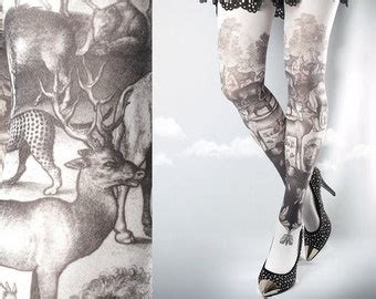 Tattoo Tights Noah S Ark Nude Closed Toe One Size Full Etsy
