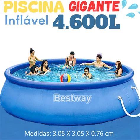 Fotos De Piscina Inflável - PISCINA GIGANTE INFLÁVEL 4.600 LITROS EM PVC TRIPLO DE ALTA RESISTÊNCIA ...
