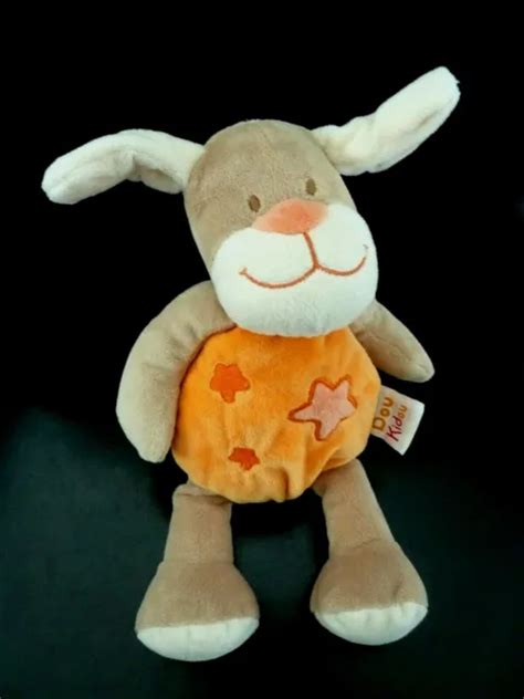 DOUDOU PELUCHE DOUKIDOU CHIEN orange écru blanc dou kidou étoile