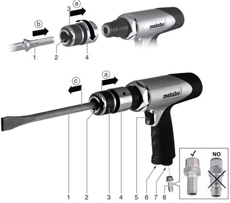 Metabo Dmh Set Compressed Air Chipping Hammer Instruction Manual