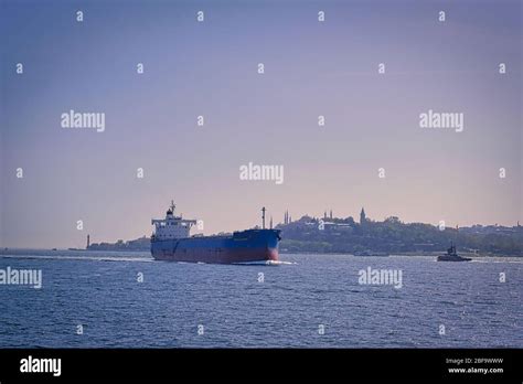 Container Ship Passing Through Istanbul Strait Stock Photo Alamy