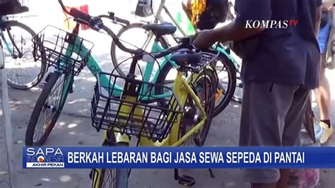 Wisatawan Ramai Berkah Lebaran Bagi Jasa Sewa Sepeda Pantai Segara Ayu