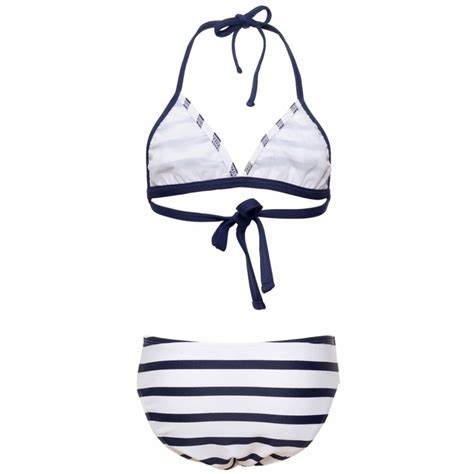Elle Triangle Bikini White Blue Petit Crabe