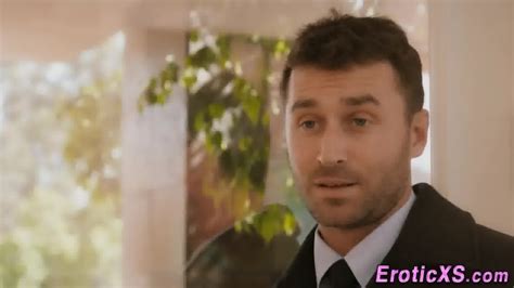 Busty Babe Gives Footjob