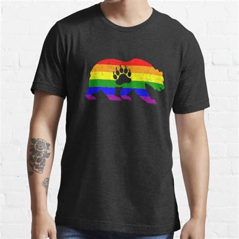LGBT Flag Bear Paw Distressed Gay Bear Pride T Shirt For Sale By Sleazoid Redbubble