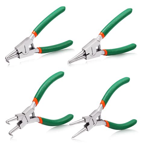 SPEEDWOX 4 Pcs Snap Ring Pliers Set 5 Inch Internal External Circlip