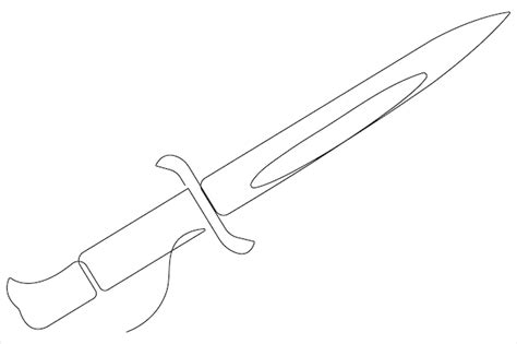 Premium Vector Continuous One Line Art Drawing Of Knife Outline