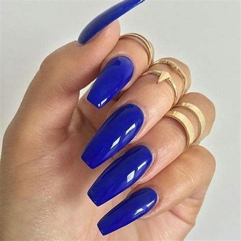 Incredible Blue Coffin Nail Ideas References Fsabd42