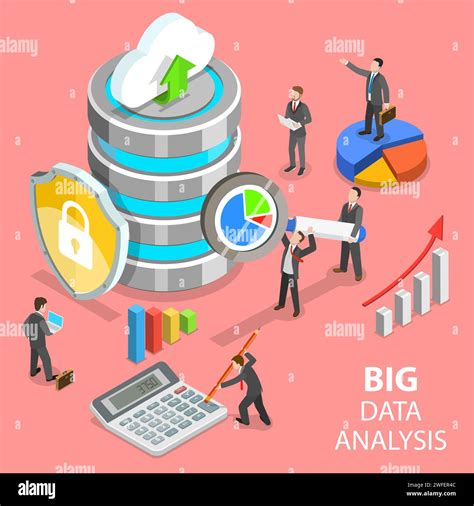 Flat Isometric Vector Concept Of Big Data Analysis Distributed Database Stock Vector Image