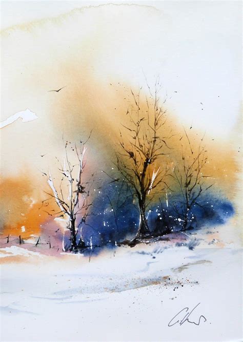 Treeline, Original Watercolour Painting. - Folksy