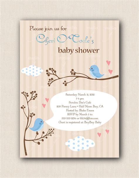 Love Birds Shower Invitation Bridal Baby Or By Gigimariestationery