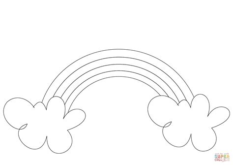 Rainbow with Clouds coloring page | Free Printable Coloring Pages