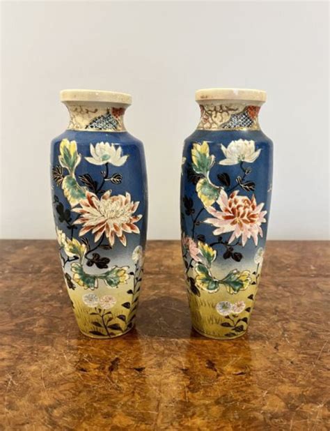 Antique Large Pair Of Antique Japanese Satsuma Vases Antiques Co Uk