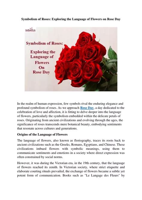 Ppt Symbolism Of Roses Exploring The Language Of Flowers On Rose Day