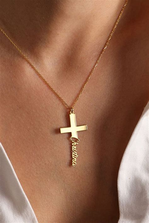 Custom Cross Necklace With Name Necklace Name Design Cross Jewelry