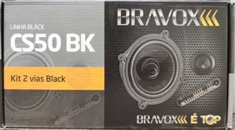 Kit Vias Polegadas Bravox Cs Bk W Rms Ohms Par Parcelamento