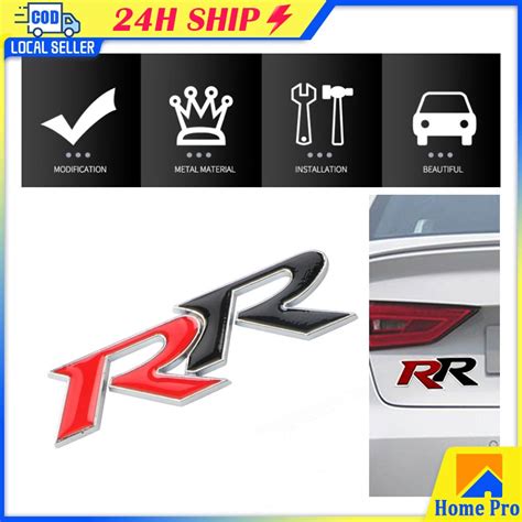 honda rr car logo  metal car modified decoration personality letter